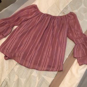 Shimmery/Sheer Mauve Blouse